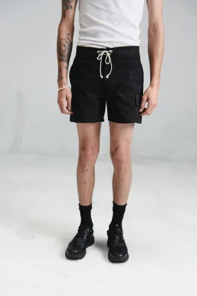 Black Heavy Canvas Action Shorts