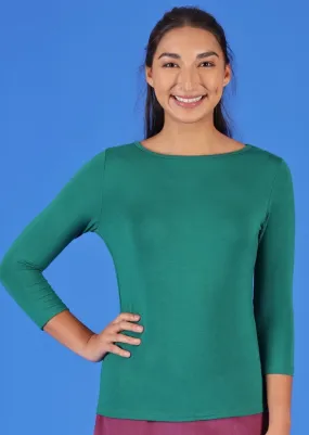 Boat Neck Top Jade Green