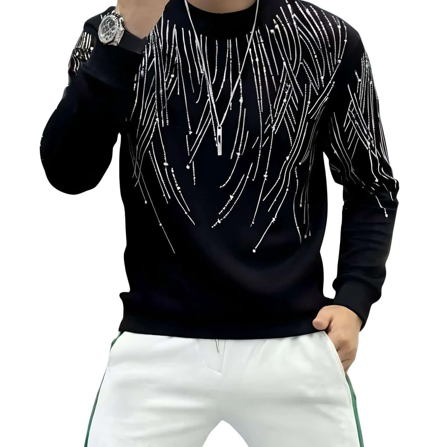 Diamond Long Sleeve Pullovers For Men