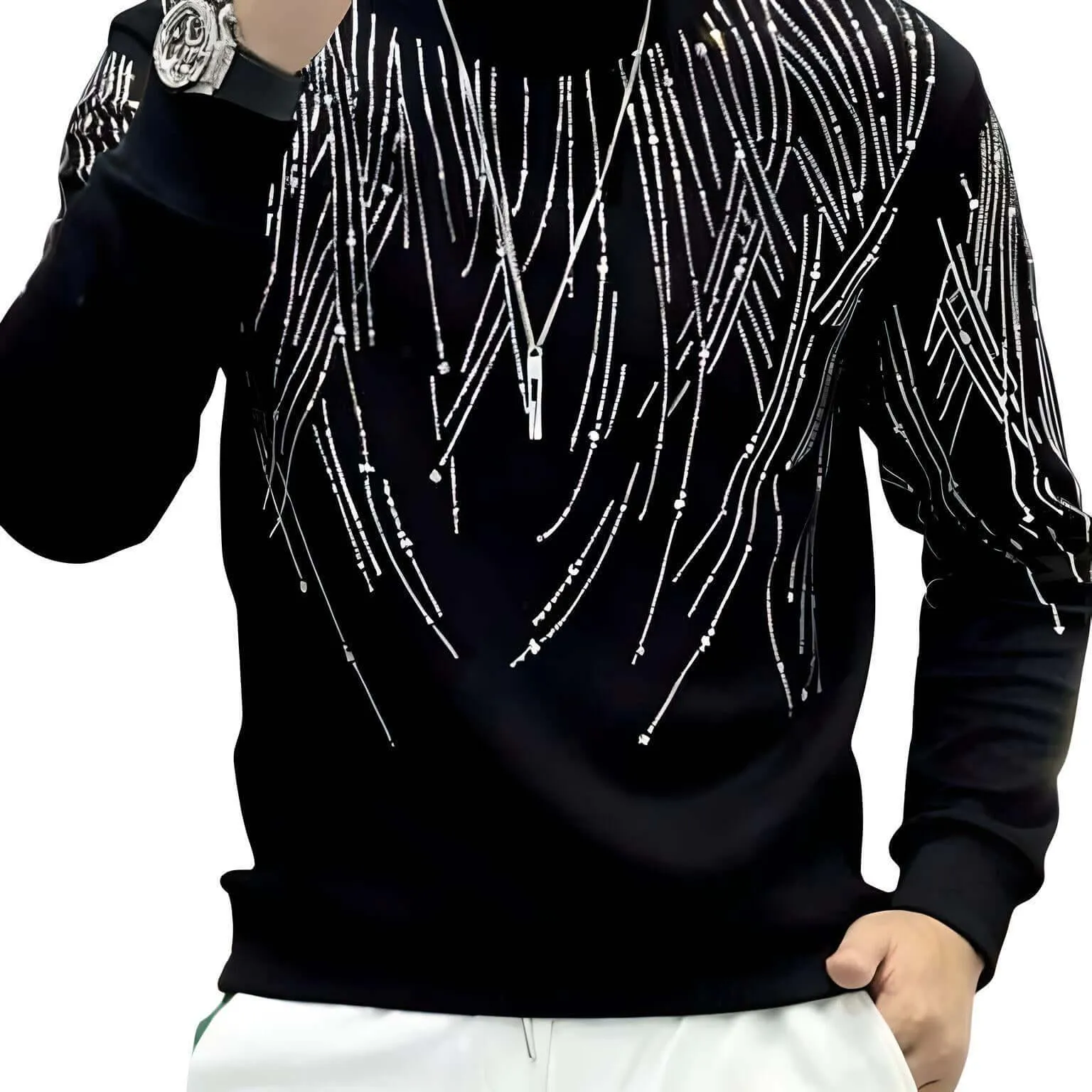 Diamond Long Sleeve Pullovers For Men